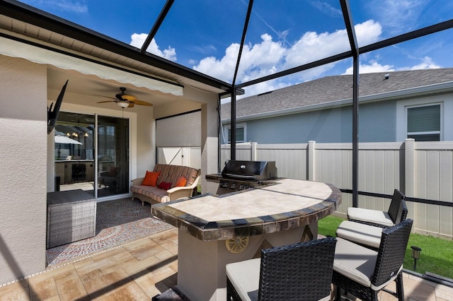 11411 Spring Gate Trl, Bradenton, FL 34211 - view of patio / terrace featuring ceiling fan