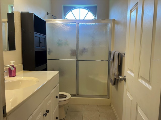 3192 Oaks Bnd, Bowling Green, FL 33834 - bathroom with a stall shower, tile patterned floors, and vanity