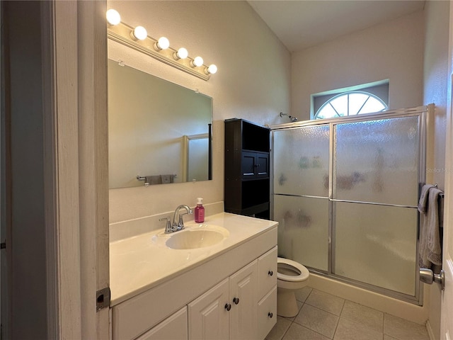 3192 Oaks Bnd, Bowling Green, FL 33834 - full bathroom featuring vanity, tile patterned flooring, and a stall shower