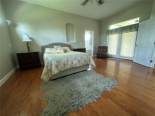 3192 Oaks Bnd, Bowling Green, FL 33834 - bedroom with access to outside and wood finished floors