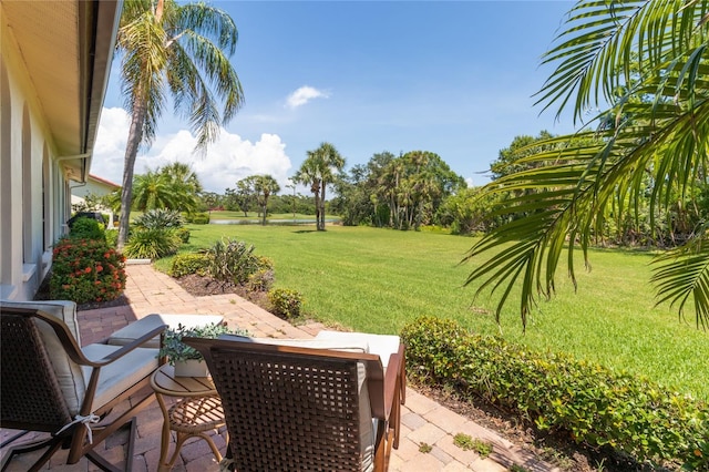 7331 Villa D Este Dr, Sarasota, FL 34238 - view of grassy yard featuring a patio area