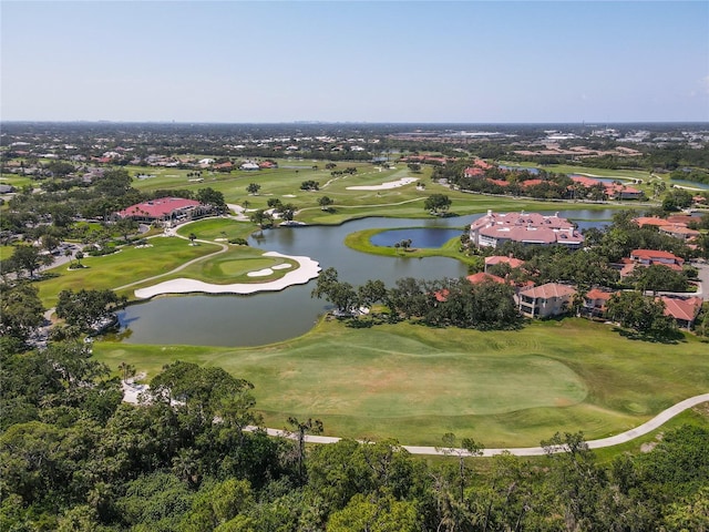 7331 Villa D Este Dr, Sarasota, FL 34238 - aerial view of property and surrounding area featuring a large body of water, nearby suburban area, and a local golf course