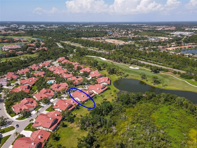 7331 Villa D Este Dr, Sarasota, FL 34238 - aerial view of property and surrounding area featuring a large body of water, a local golf course, and nearby suburban area