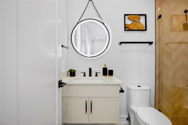 103 4th St N Unit A, Bradenton Beach, FL 34217 - full bathroom with vanity, tiled shower, and toilet