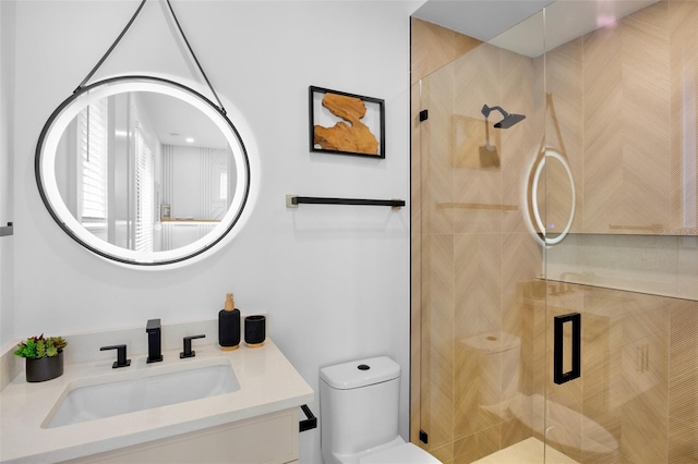 103 4th St N Unit A, Bradenton Beach, FL 34217 - full bathroom featuring a shower stall, toilet, and vanity