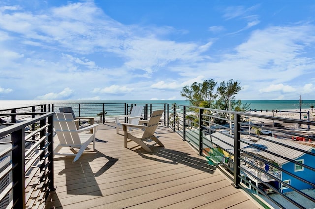 103 4th St N Unit A, Bradenton Beach, FL 34217 - wooden terrace featuring view of water and beach
