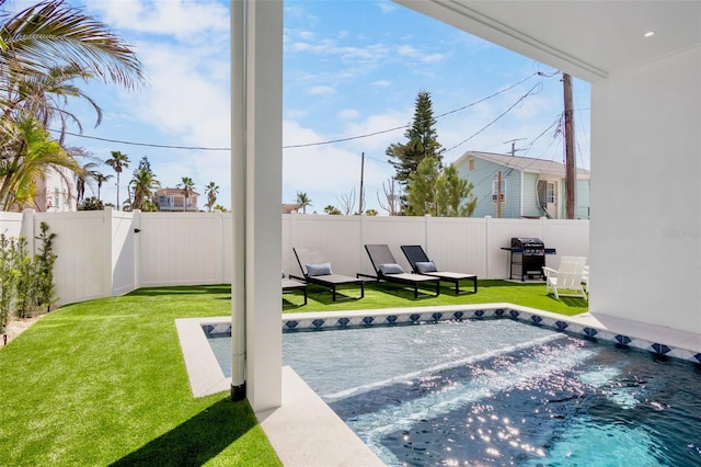 103 4th St N Unit A, Bradenton Beach, FL 34217 - view of pool with a hot tub, area for grilling, and a patio area
