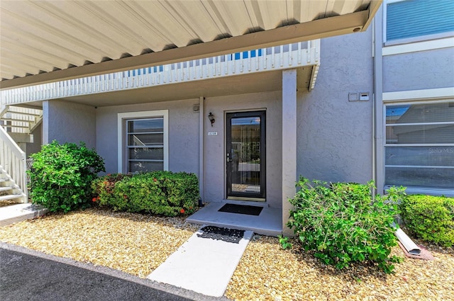 6108 7th Ave W Unit 6108, Bradenton, FL 34209 - property entrance with stucco siding