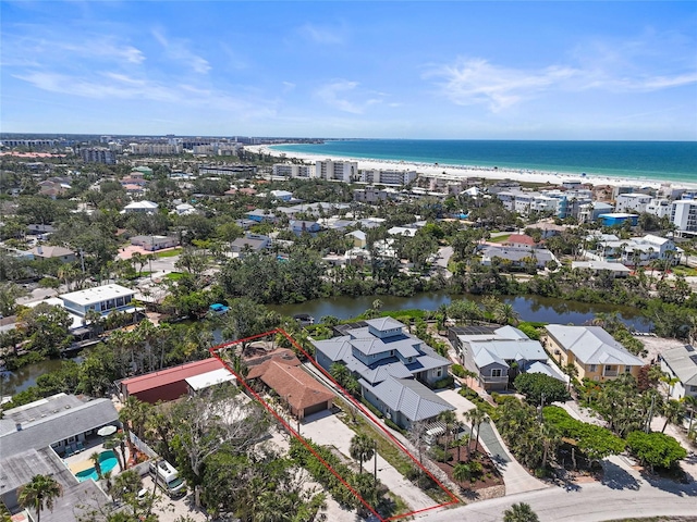 30 Island Cir, Sarasota, FL 34242 - view of property location with property parcel outlined and a nearby body of water