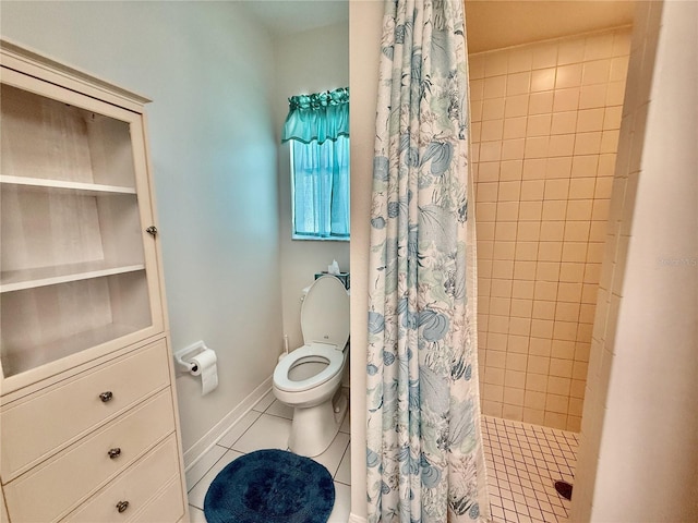 3828 6th Ave W, Palmetto, FL 34221 - bathroom with toilet, a shower stall, and tile patterned flooring
