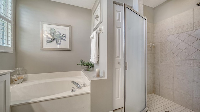 4220 Miriana Way, Sarasota, FL 34233 - bathroom featuring a bath, a shower stall, and vanity