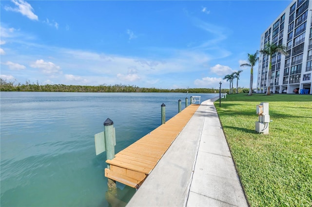 9393 Midnight Pass Rd Unit 603, Sarasota, FL 34242 - dock with a yard and a water view