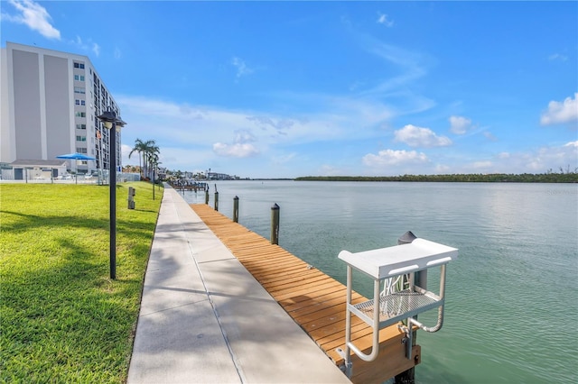 9393 Midnight Pass Rd Unit 603, Sarasota, FL 34242 - dock area with a yard and a water view