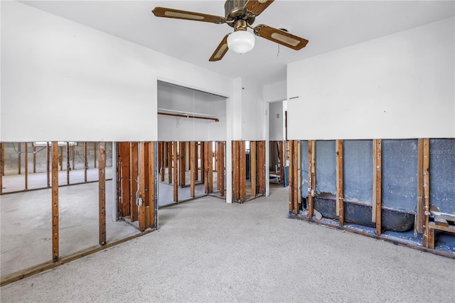 310 Avenida Milano, Sarasota, FL 34242 - miscellaneous room with ceiling fan and speckle patterned floor