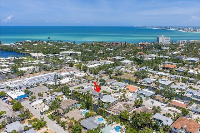 310 Avenida Milano, Sarasota, FL 34242 - aerial overview of property's location featuring a large body of water