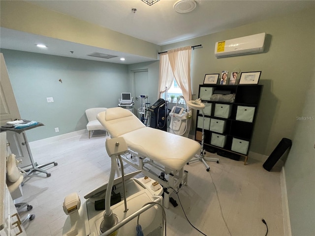 1345 2nd St, Sarasota, FL 34236 - office area with a wall mounted AC, recessed lighting, and baseboards
