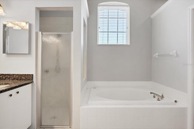 9016 30th St E, Parrish, FL 34219 - bathroom with a stall shower, vanity, and a garden tub