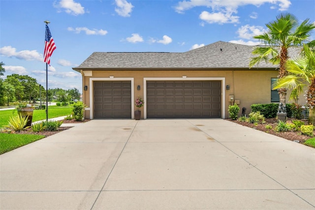 16246 26th St E, Parrish, FL 34219 - view of front facade with stucco siding, concrete driveway, a garage, and roof with shingles
