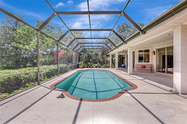 3388 Highlands Bridge Rd, Sarasota, FL 34235 - outdoor pool with a patio and a lanai