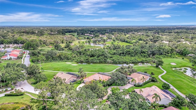 3388 Highlands Bridge Rd, Sarasota, FL 34235 - aerial perspective of suburban area featuring a large body of water and a golf club
