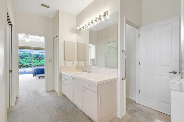 3388 Highlands Bridge Rd, Sarasota, FL 34235 - ensuite bathroom featuring vanity and ceiling fan