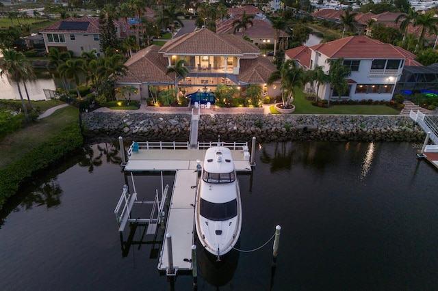 801 3rd St E, Palmetto, FL 34221 - dock area featuring boat lift and a water view