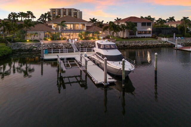801 3rd St E, Palmetto, FL 34221 - dock area with boat lift and a water view