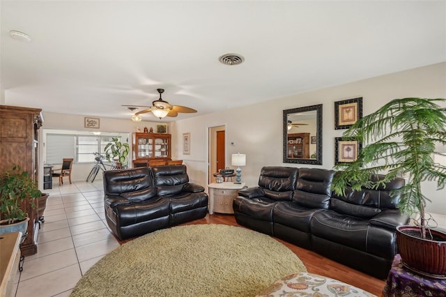 1190 Jamaica Rd, Venice, FL 34293 - living area featuring a ceiling fan and light tile patterned floors