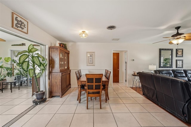 1190 Jamaica Rd, Venice, FL 34293 - dining space featuring ceiling fan and light tile patterned floors