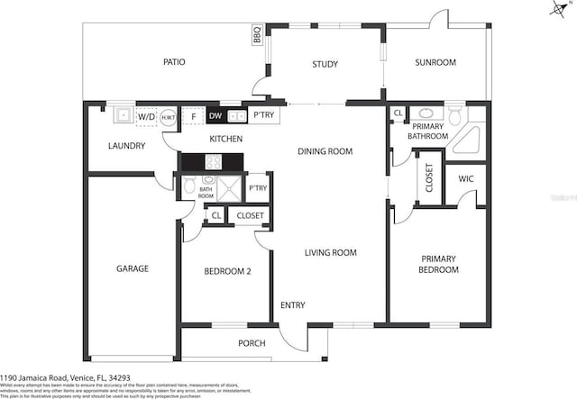 1190 Jamaica Rd, Venice, FL 34293 - floor plan / room layout