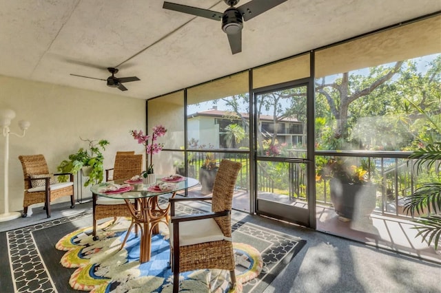 6501 Mourning Dove Dr Unit 215, Bradenton, FL 34210 - sunroom with a ceiling fan and plenty of natural light