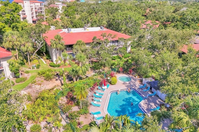 6501 Mourning Dove Dr Unit 215, Bradenton, FL 34210 - drone / aerial view of a pool area