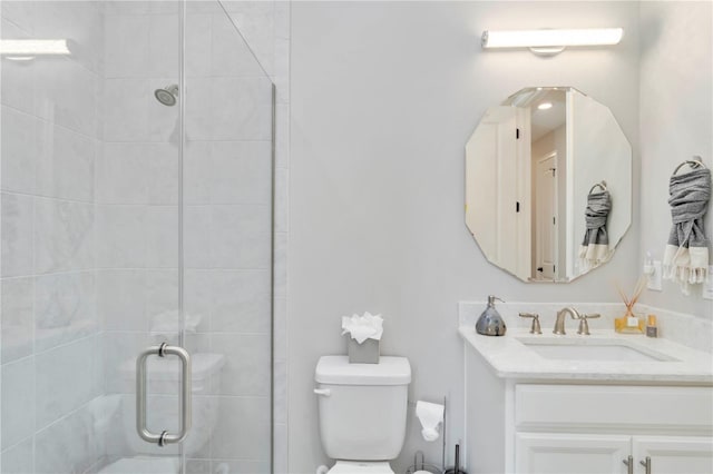 15752 Sacile Ln, Bradenton, FL 34211 - full bathroom featuring vanity, toilet, and a shower stall