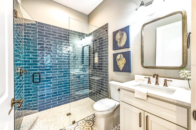 340 Jackson Dr, Sarasota, FL 34236 - bathroom with toilet, a shower stall, and vanity
