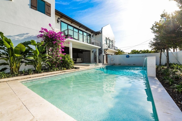 340 Jackson Dr, Sarasota, FL 34236 - view of swimming pool featuring stairway and a patio