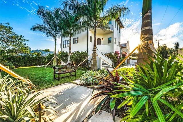 340 Jackson Dr, Sarasota, FL 34236 - view of patio / terrace featuring stairway