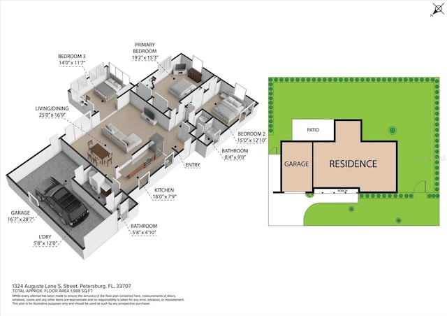 1324 Augusta Ln S, Saint Petersburg, FL 33707 - property floor plan