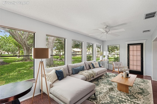 532 Oak Hill Cir Unit 12, Sarasota, FL 34232 - sunroom / solarium with ceiling fan, outdoor lounge area, and plenty of natural light