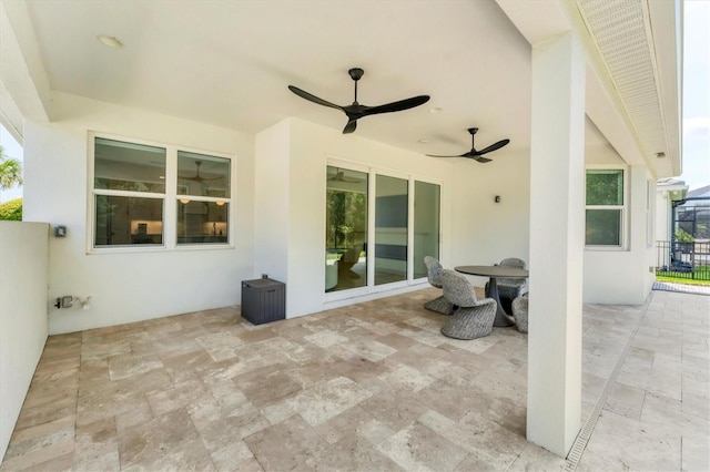 8069 Tidal Pointe Way, Sarasota, FL 34240 - view of patio / terrace with a ceiling fan