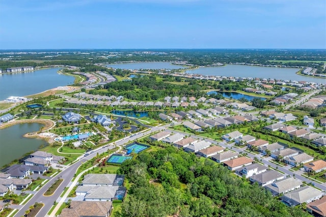 8069 Tidal Pointe Way, Sarasota, FL 34240 - aerial overview of property's location featuring nearby suburban area and a nearby body of water