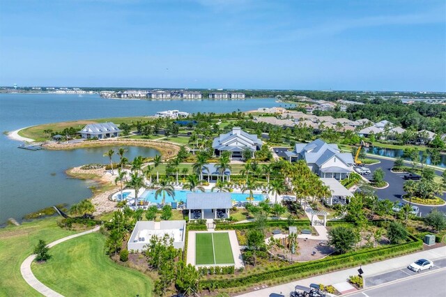 8069 Tidal Pointe Way, Sarasota, FL 34240 - aerial perspective of suburban area with a large body of water