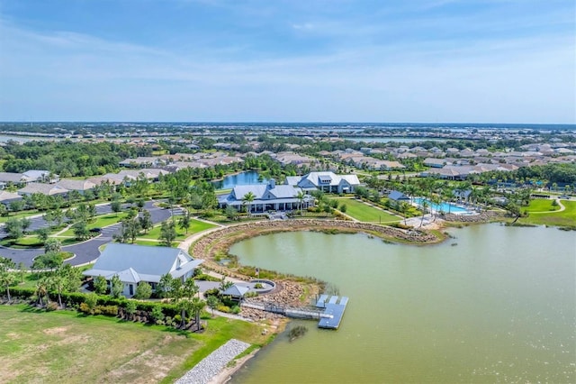 8069 Tidal Pointe Way, Sarasota, FL 34240 - aerial perspective of suburban area featuring a large body of water