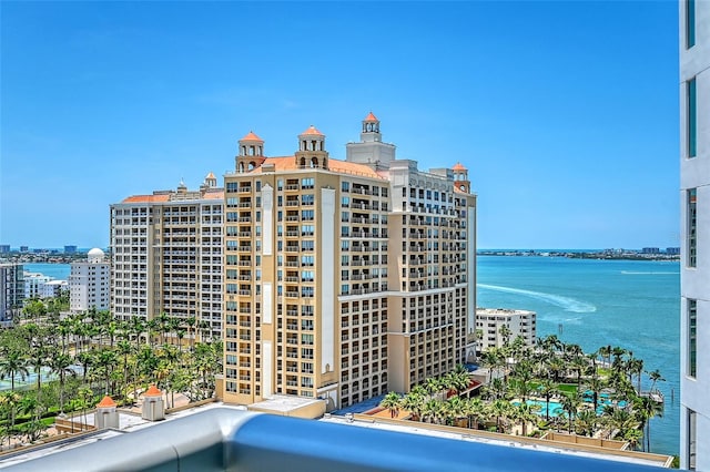 301 Quay Commons Unit 1208, Sarasota, FL 34236 - view of building exterior featuring a water view and a view of city