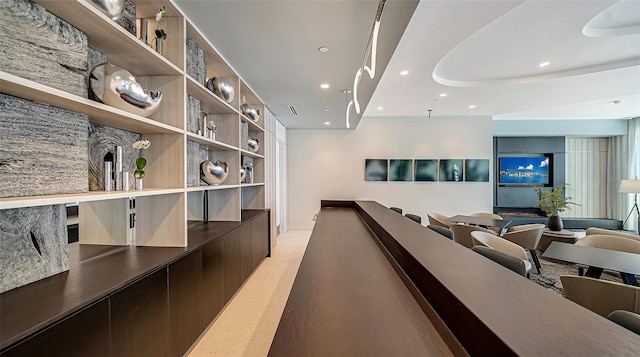 301 Quay Commons Unit 1208, Sarasota, FL 34236 - bar area with recessed lighting and baseboards