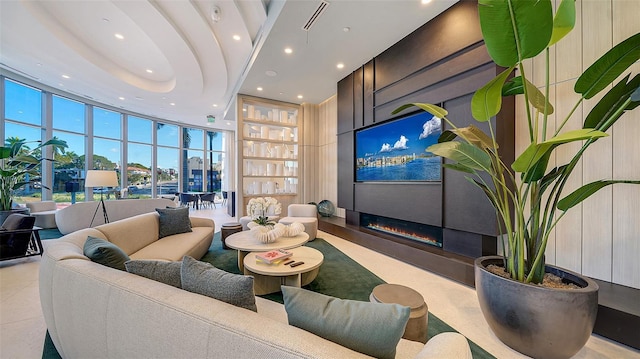 301 Quay Commons Unit 1208, Sarasota, FL 34236 - community lobby featuring a towering ceiling and recessed lighting