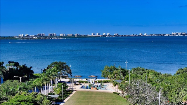 301 Quay Commons Unit 1208, Sarasota, FL 34236 - water view with city skyline