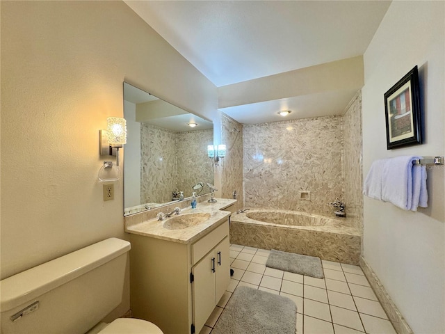 5400 34th St W Unit H12, Bradenton, FL 34210 - bathroom with tile patterned flooring, a tub with marble appearance, and vanity