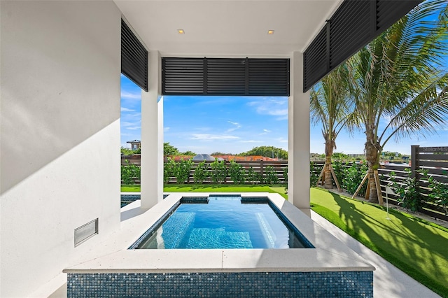 100 6th St S, Bradenton Beach, FL 34217 - view of swimming pool featuring a fenced backyard and a patio area