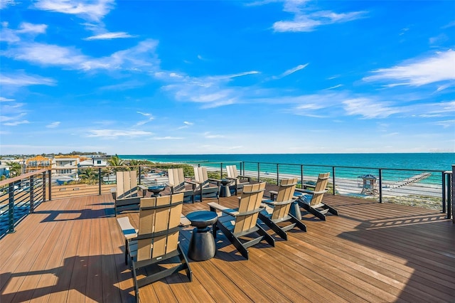 100 6th St S, Bradenton Beach, FL 34217 - wooden terrace featuring a water view