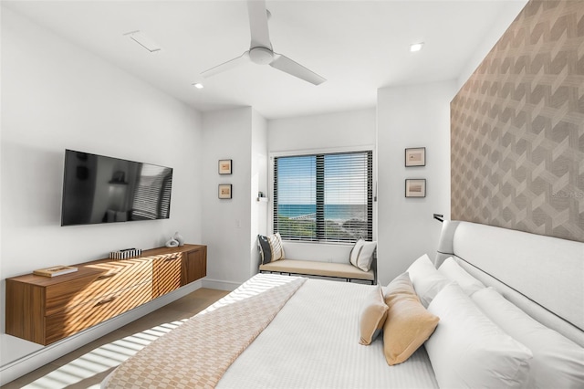 100 6th St S, Bradenton Beach, FL 34217 - bedroom featuring ceiling fan, recessed lighting, and baseboards